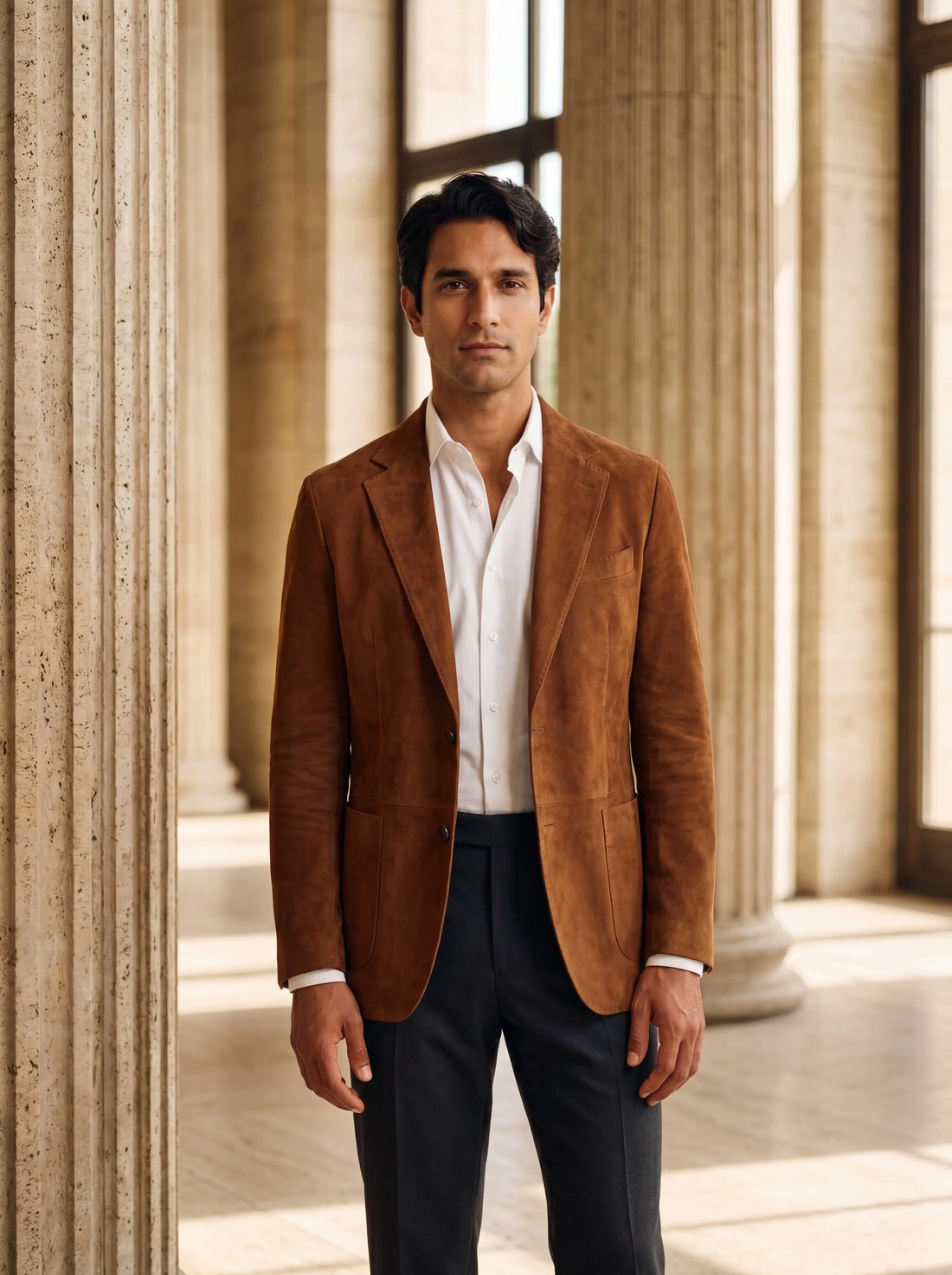 Suede Jacket in Tobacco