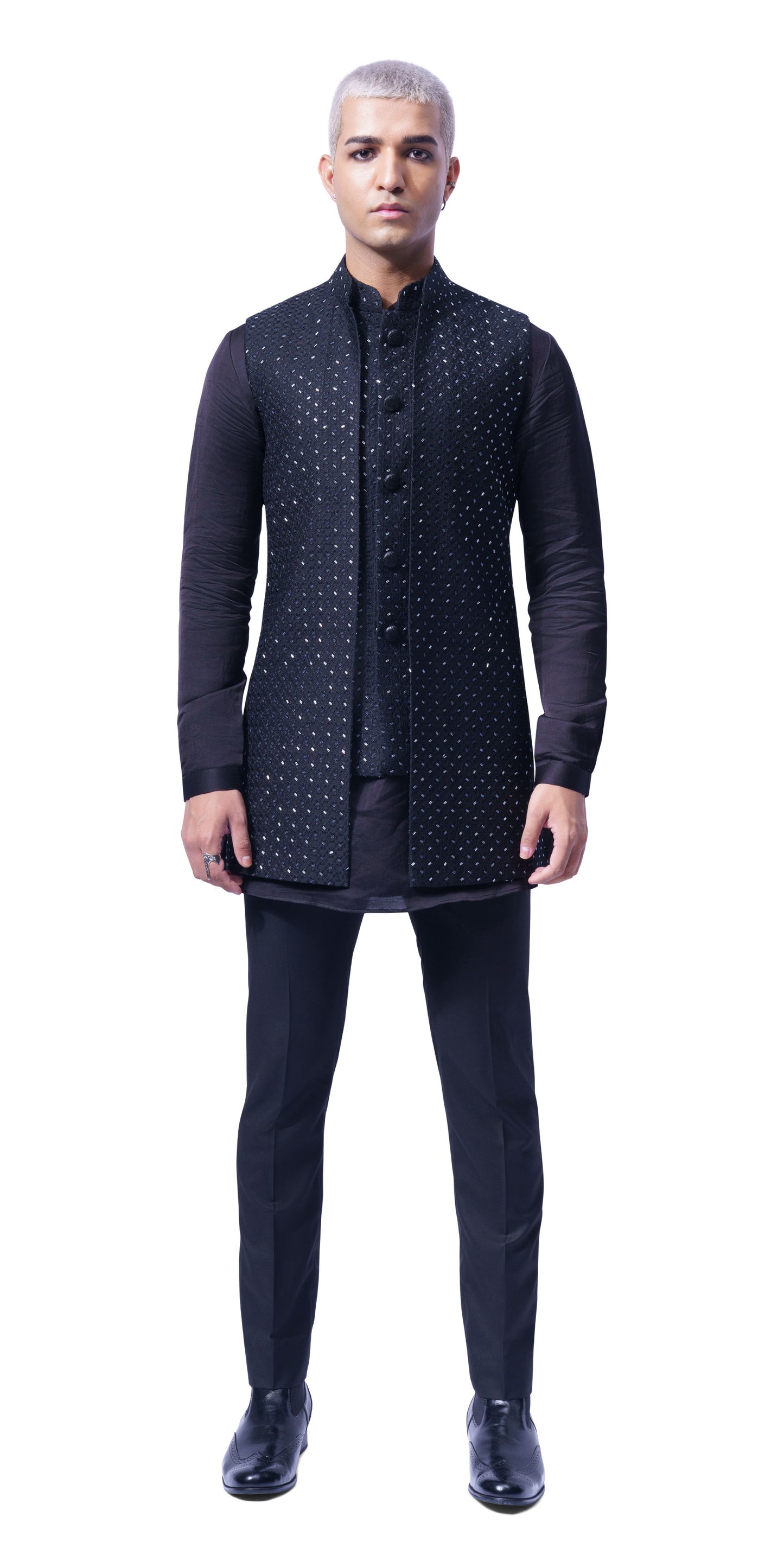 Black Prism Highlighted Mock Layer Bundi-Jacket