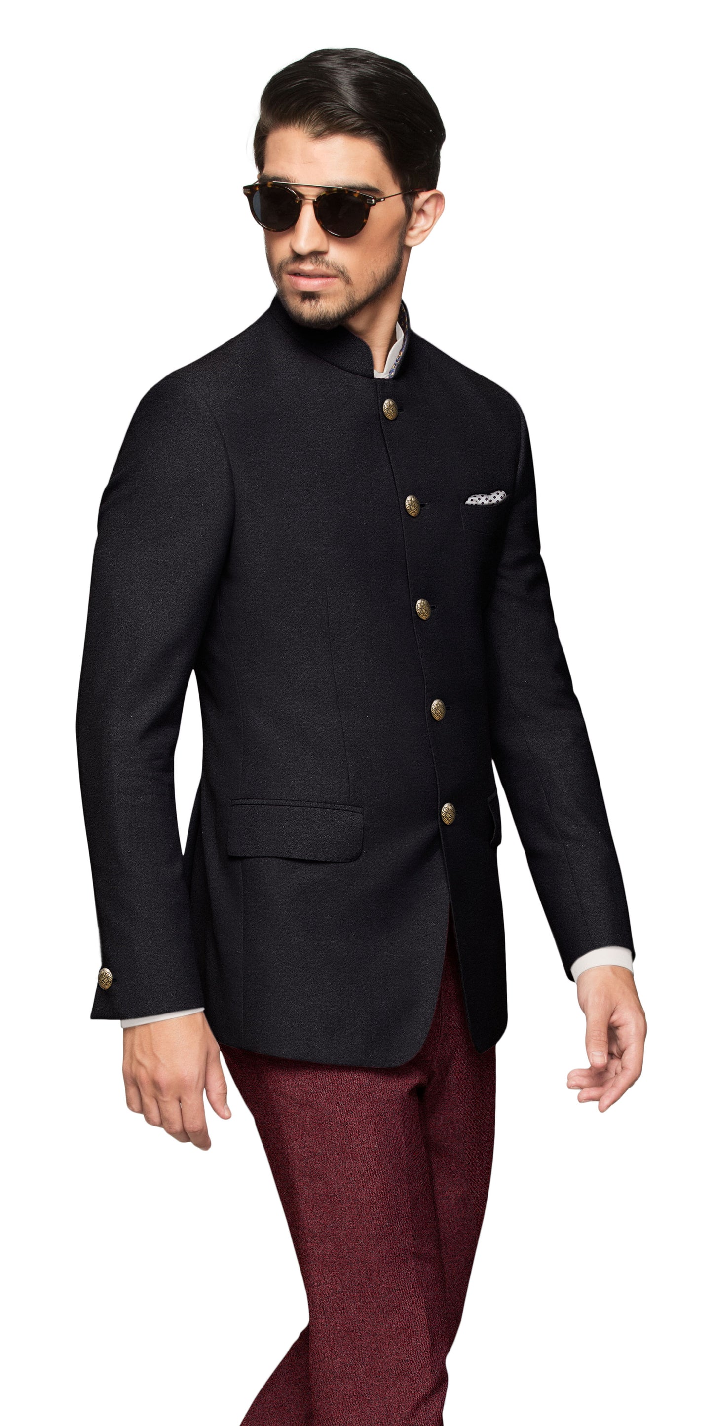 Eshwaan Black Bandhgala