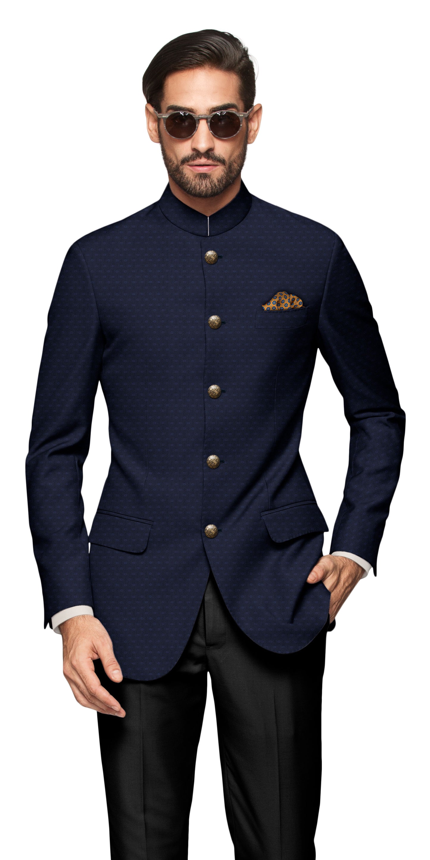 Eshwaan Blue Bandhgala