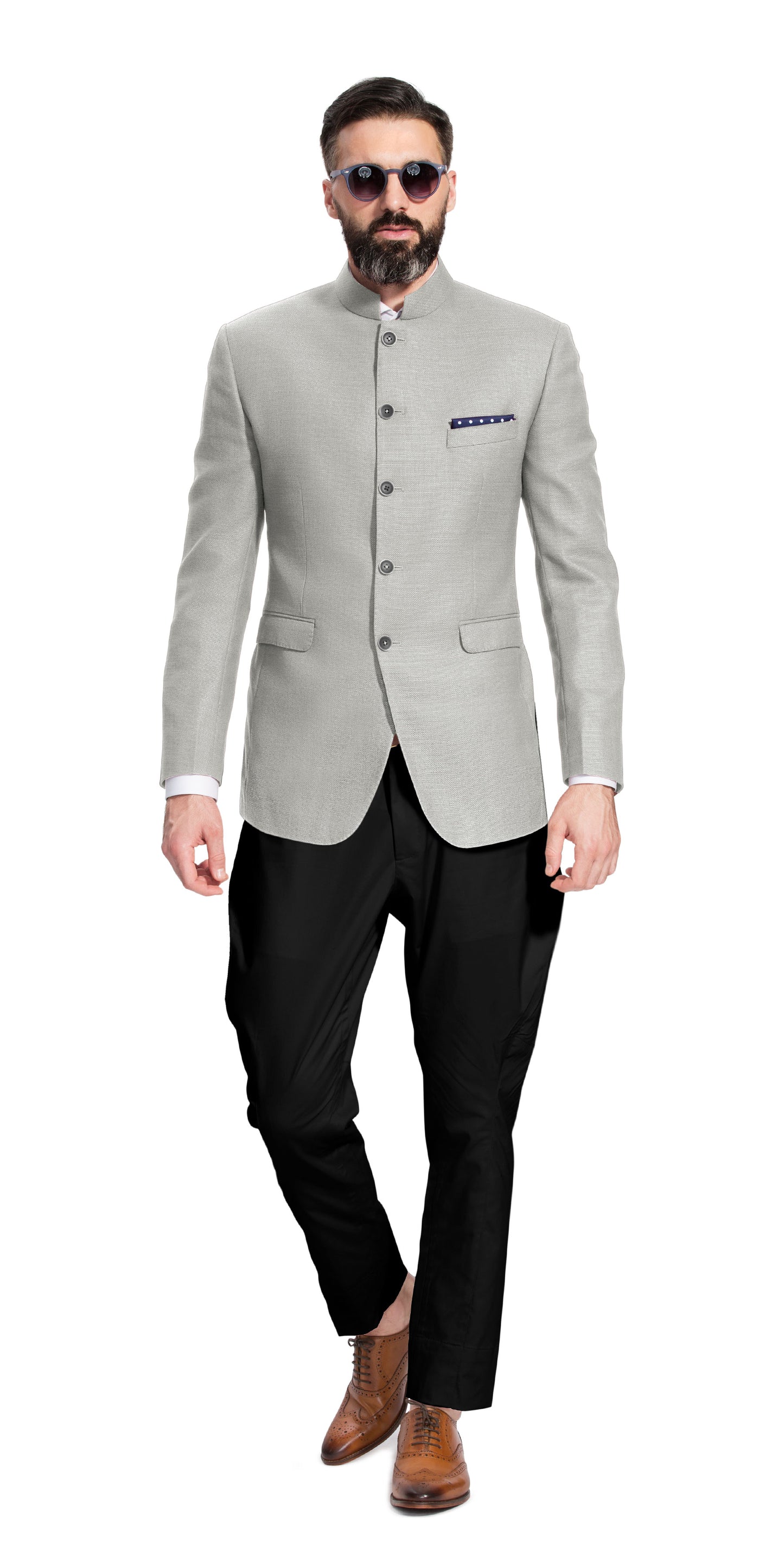 Gurhkan Steel Grey Bandhgala