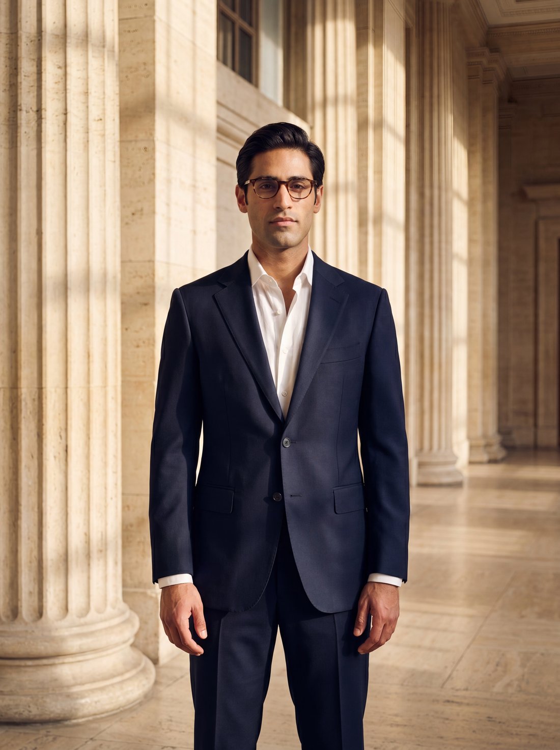 Linen Suit in Navy