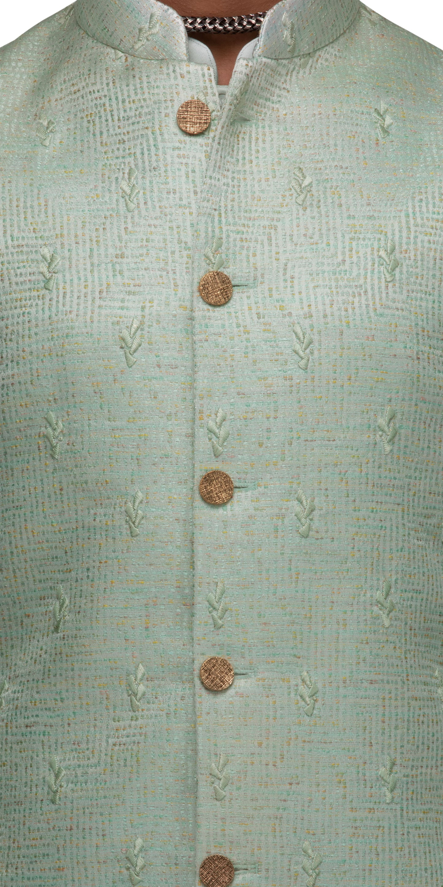 Tonal Spade Waistcoat Bundi And Matching Silk Kurta