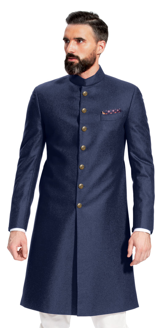 Gurhkan Navy Blue Sherwani