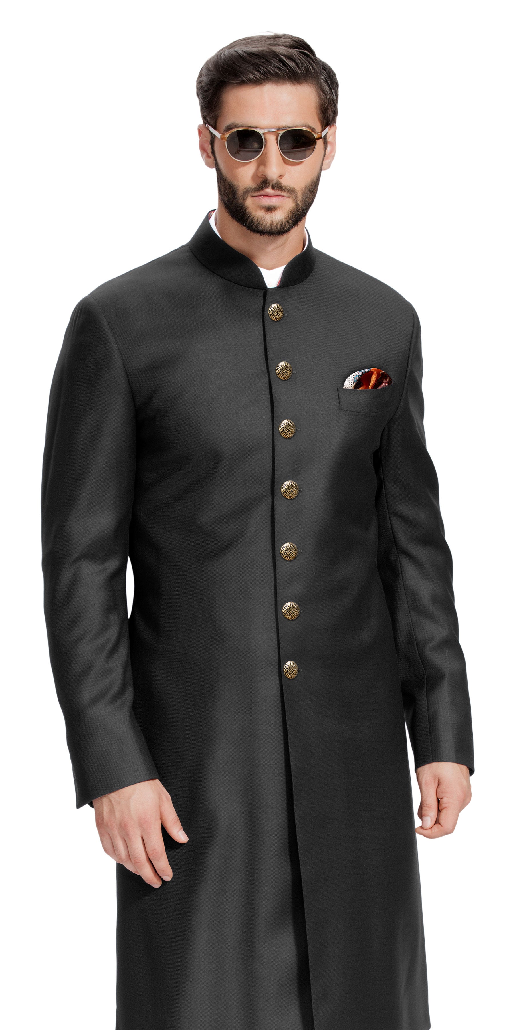 Gurhkan Noir Black Sherwani