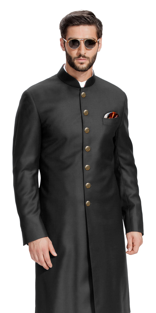 Gurhkan Noir Black Sherwani