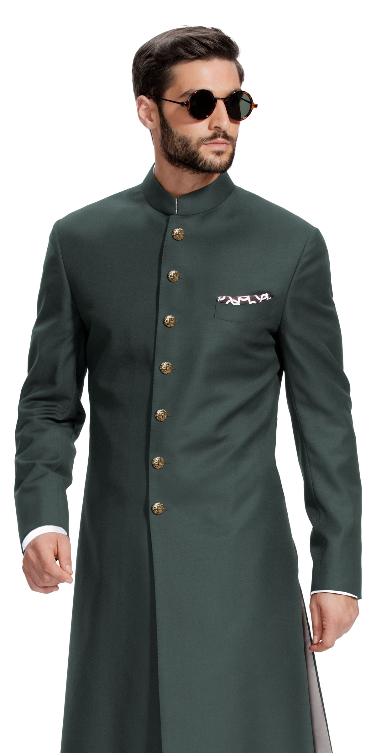 Gurhkan Racing Green Sherwani