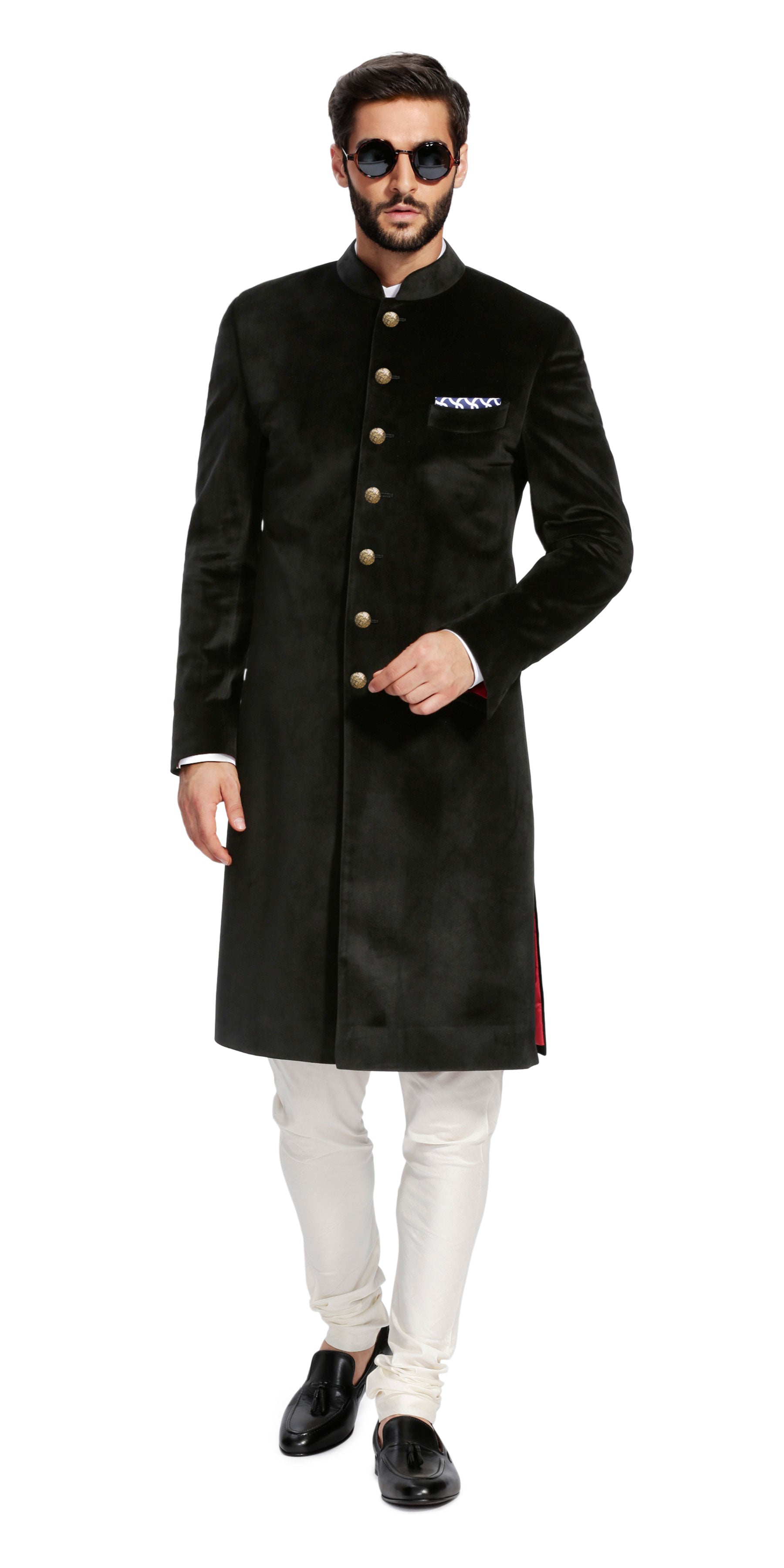 Sujaan Black Velvet Sherwani