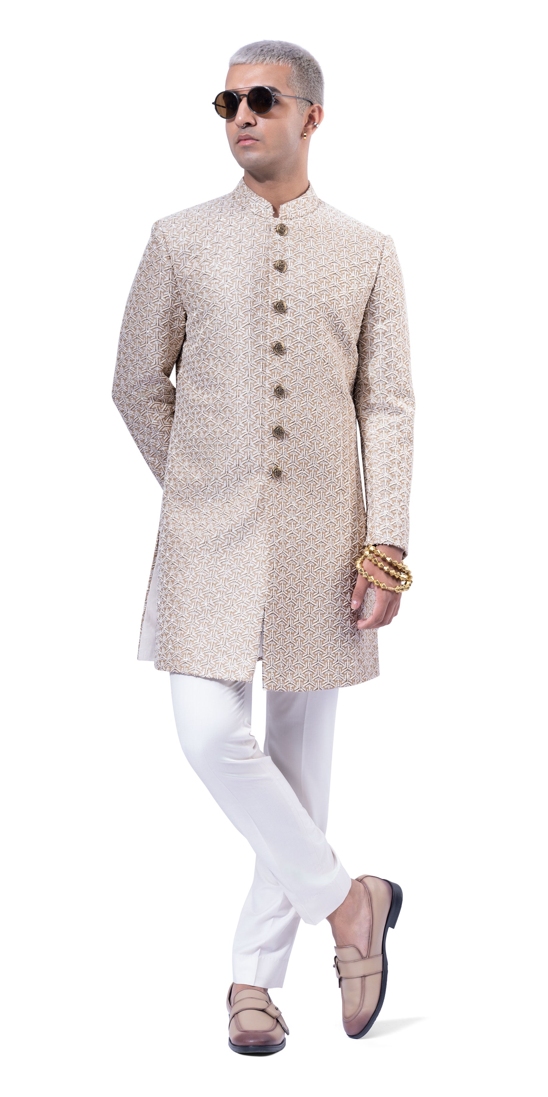 Vanilla Lamp Highlight Open Sherwani