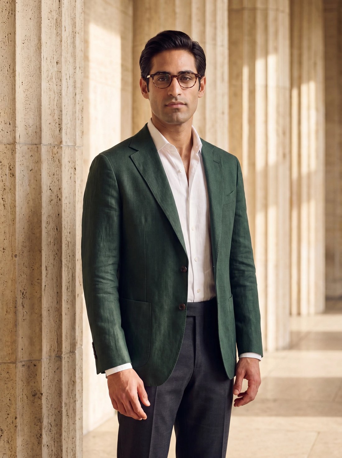 Linen Jacket in Green