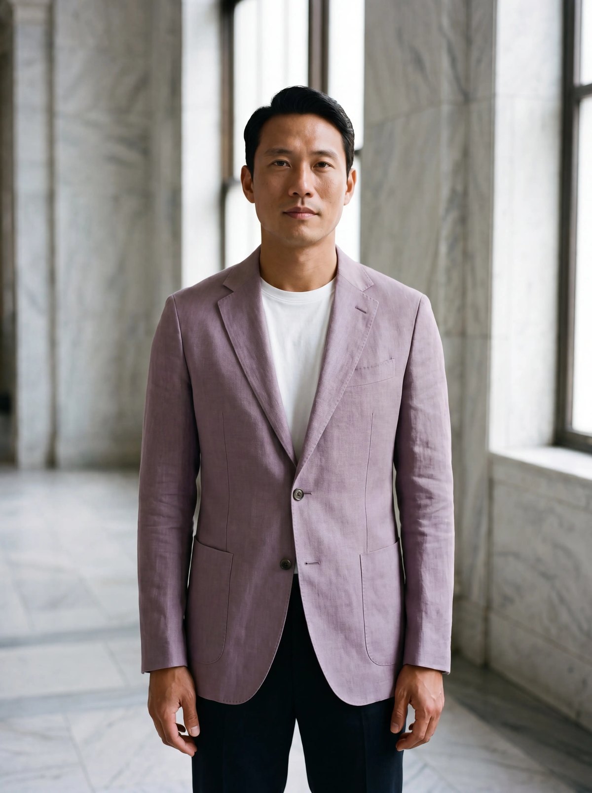 Linen Blazer in Lilac