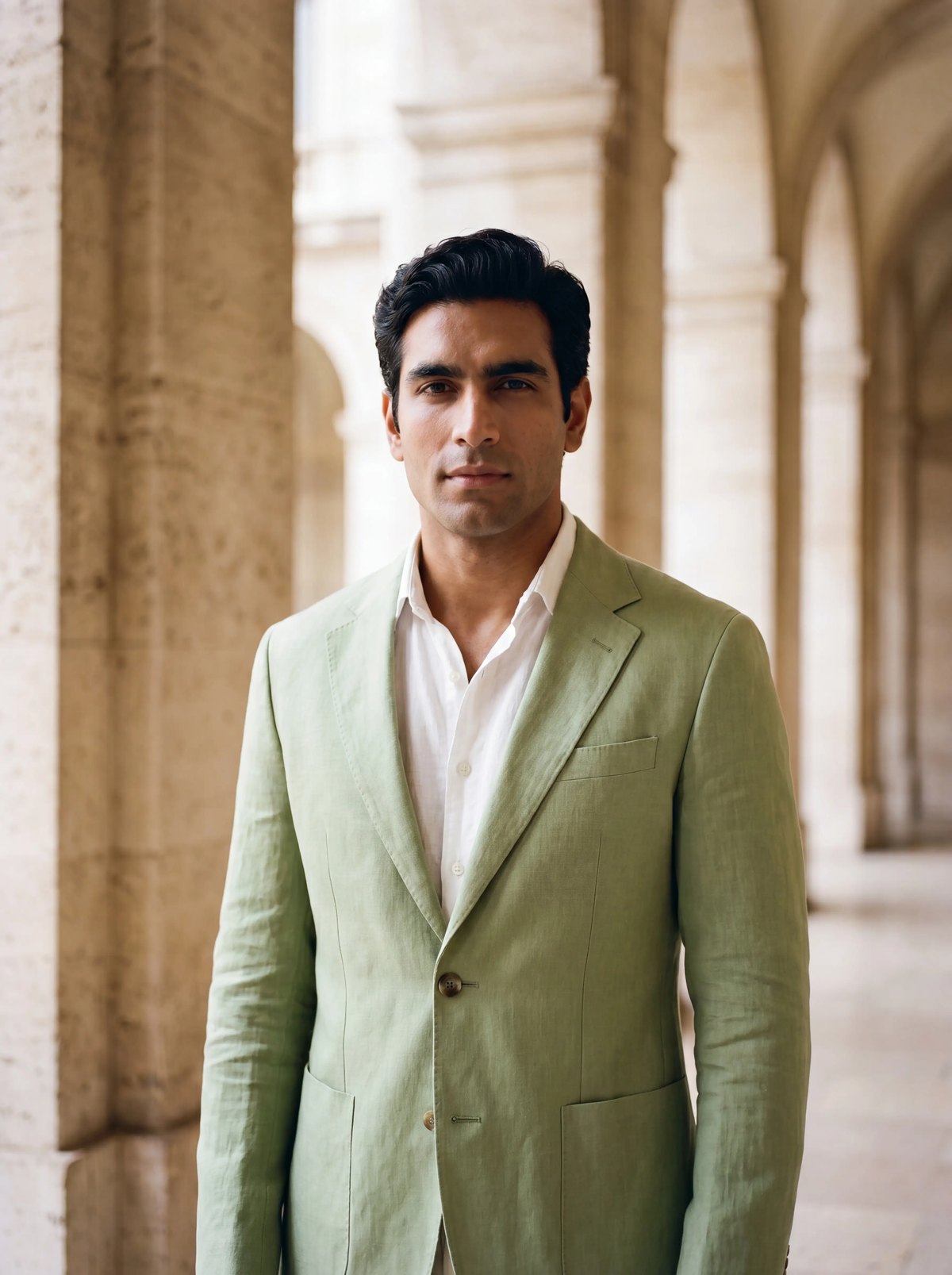 Linen Blazer in Pistachio
