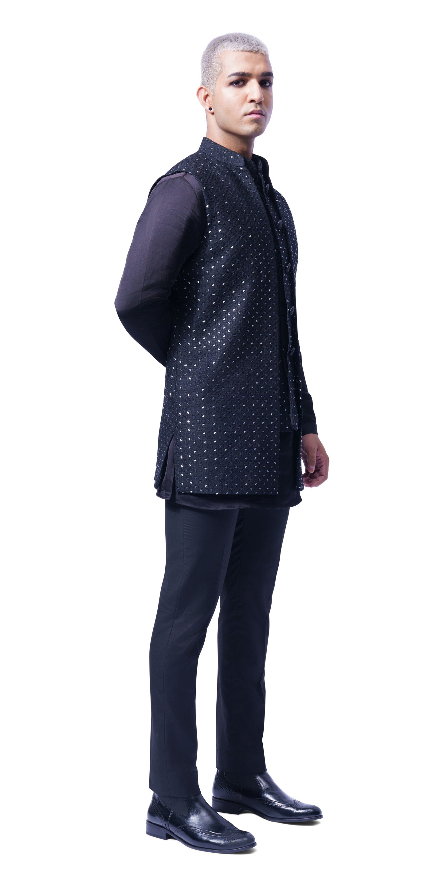 Black Prism Highlighted Mock Layer Bundi-Jacket