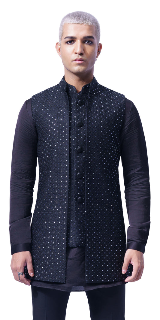 Black Prism Highlighted Mock Layer Bundi-Jacket