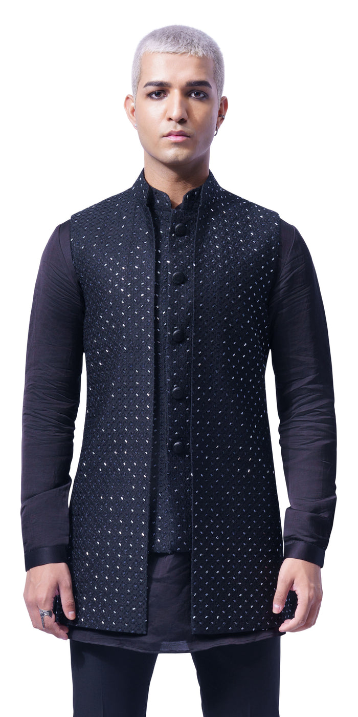 Black Prism Highlighted Mock Layer Bundi-Jacket
