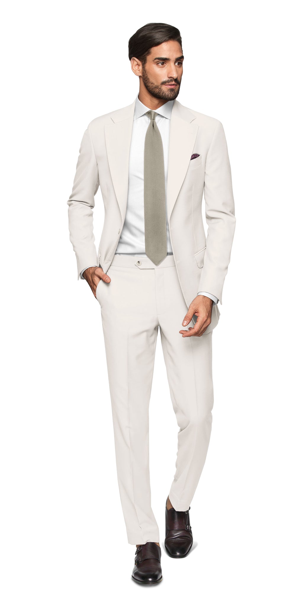Brescia Eggshell White Suit