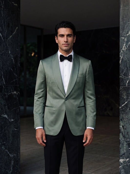 Silk Dinner Jacket in Sage