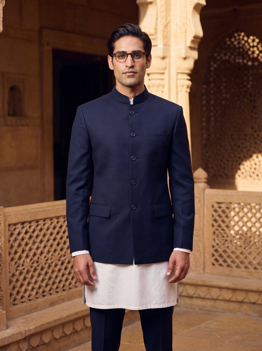 Bandhgala in Navy