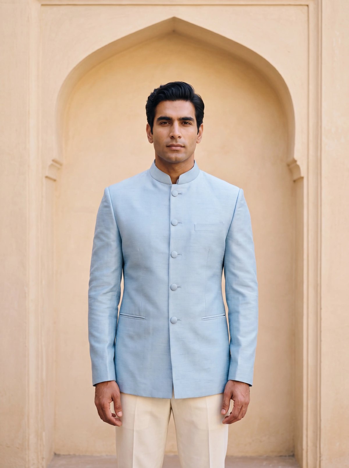 Bandhgala in Powder Blue