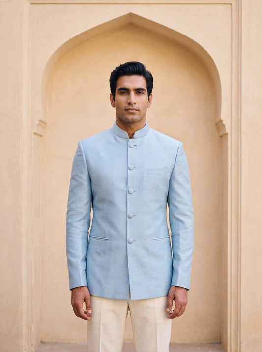 Bandhgala in Powder Blue