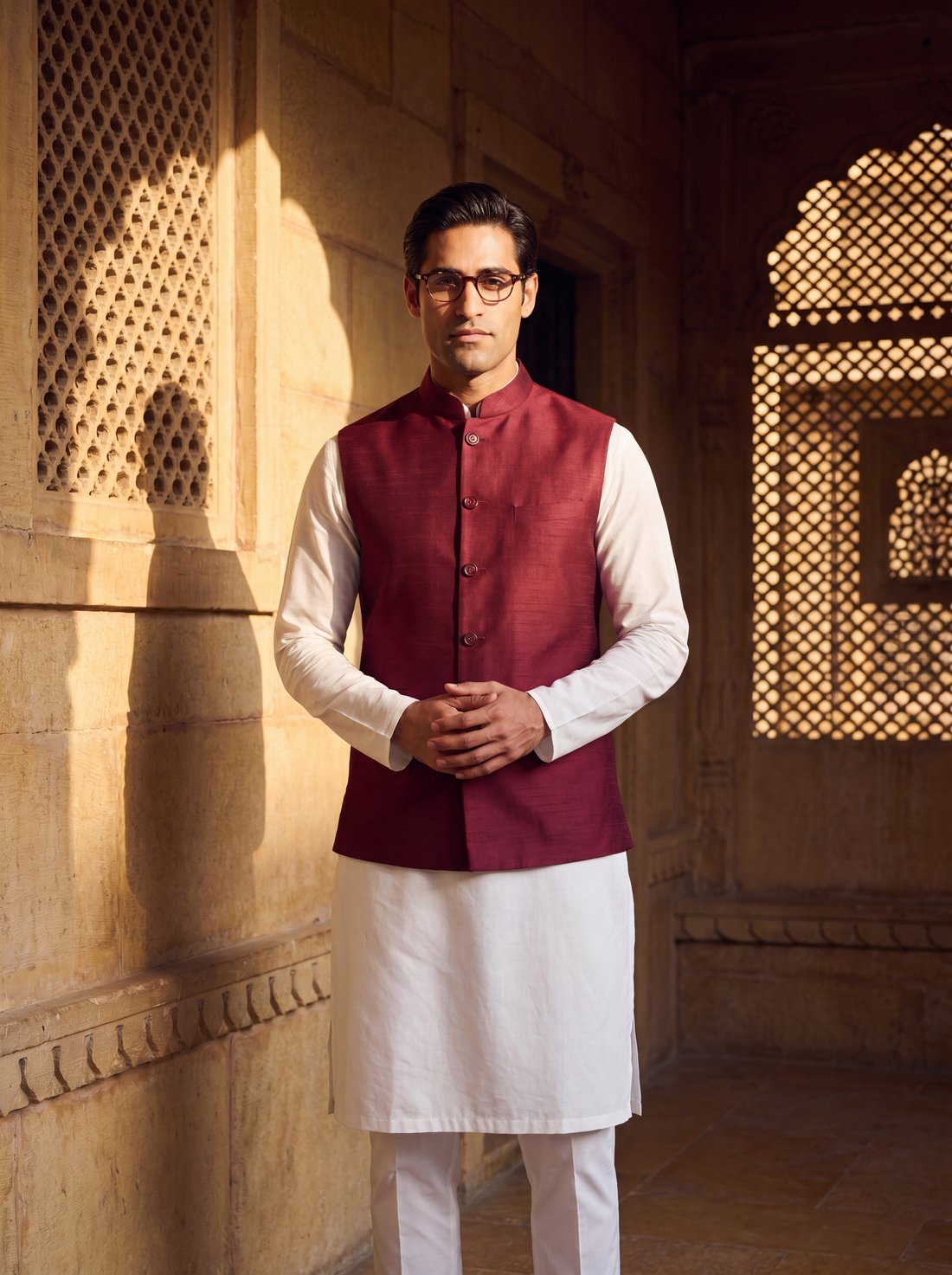 Bandi Waistcoat in Maroon