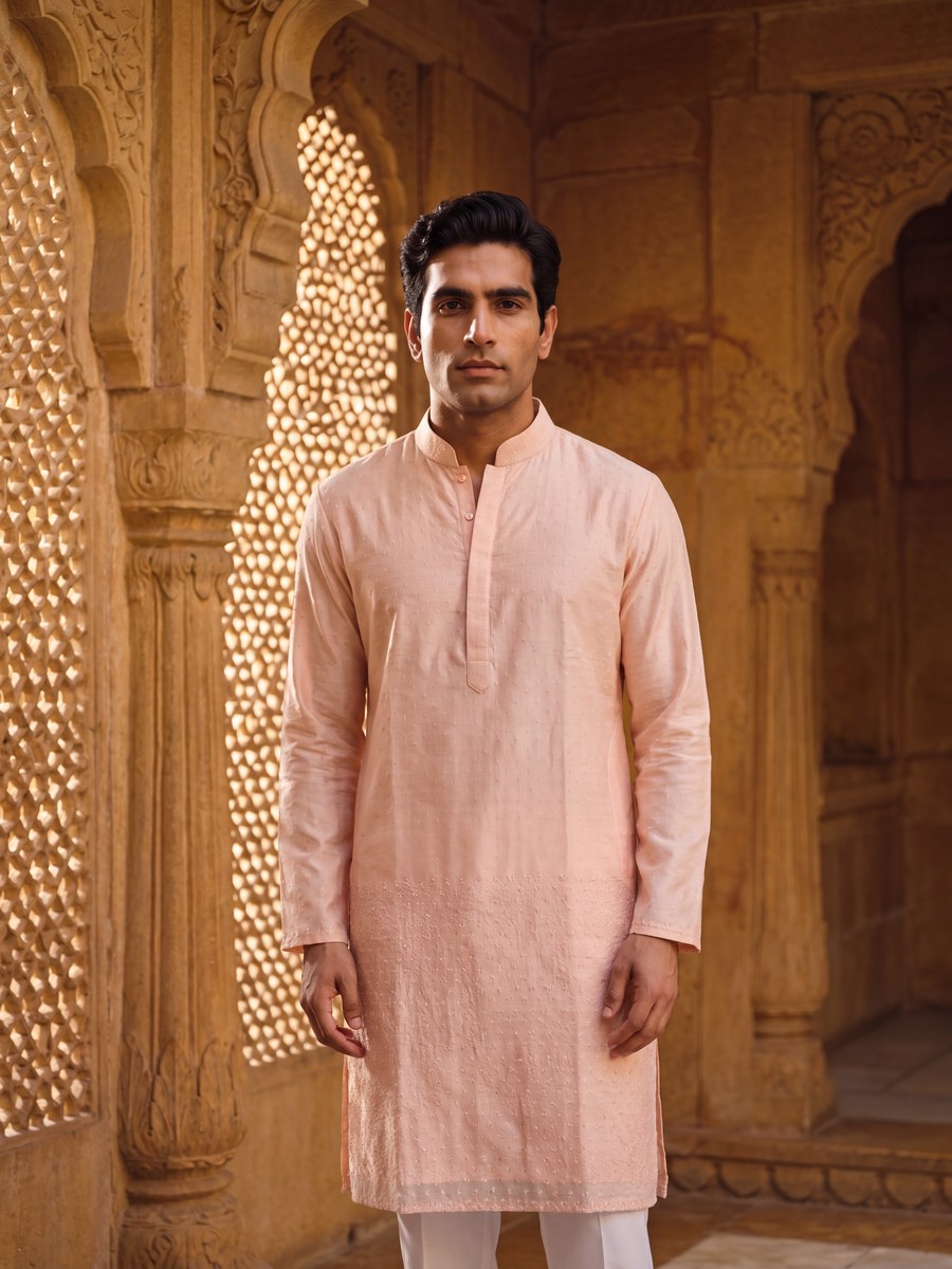 Kurta Set in Salmon