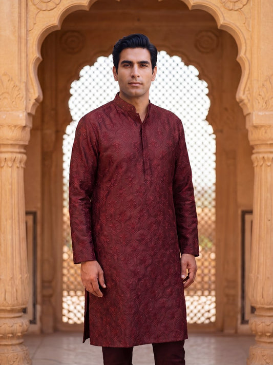Kurta Set in Maroon