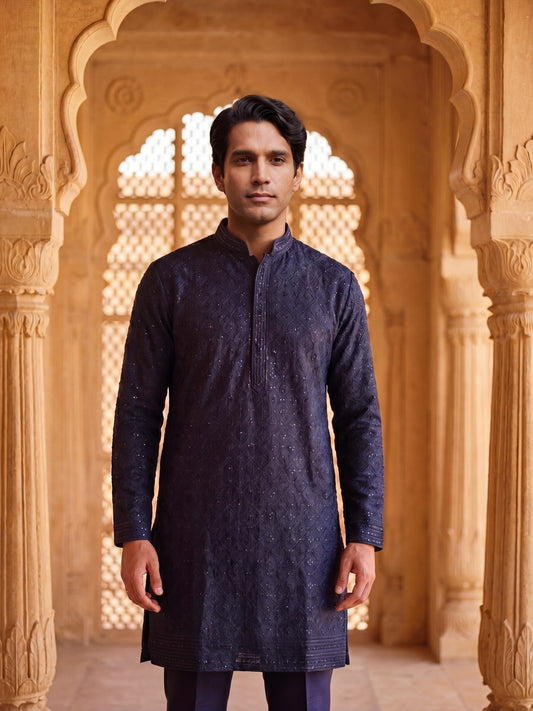 Kurta Set in Navy
