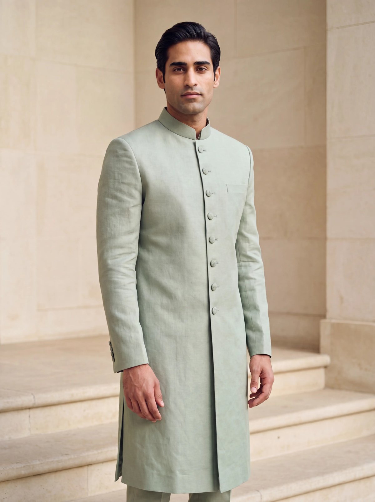 Sherwani in Sage