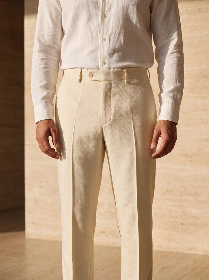 Chevron Trouser — Cream