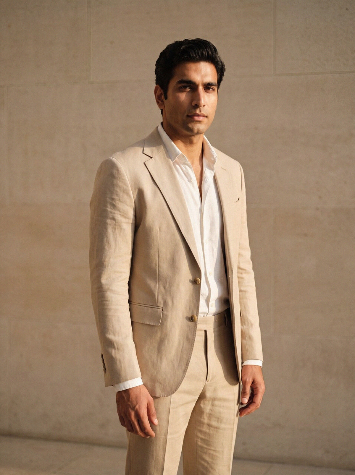 Cotton-Linen Suit — Sand