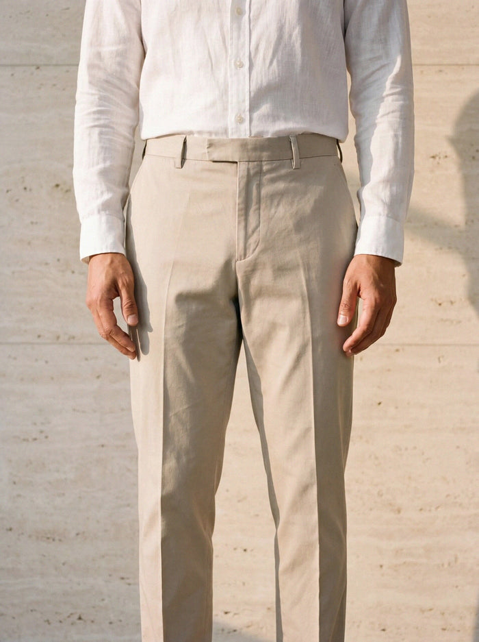 Cotton Trouser — Stone