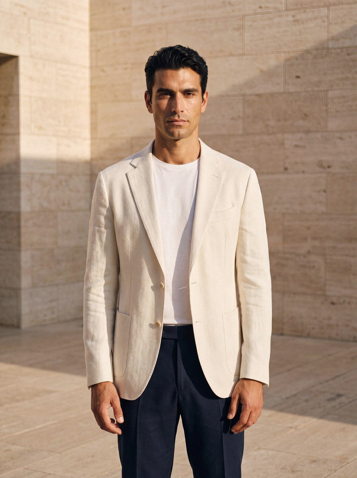 Herringbone Traveller — Ivory Linen