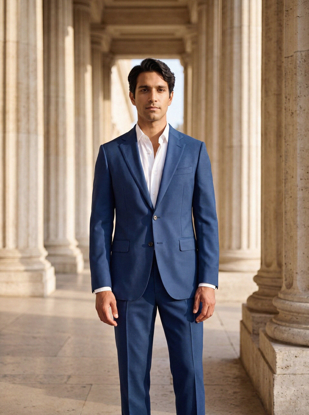 Hopsack Suit — Blue