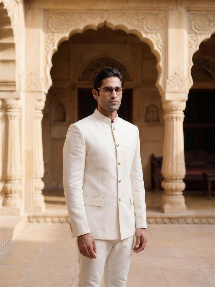 Jodhpuri Bandhgala — Ecru