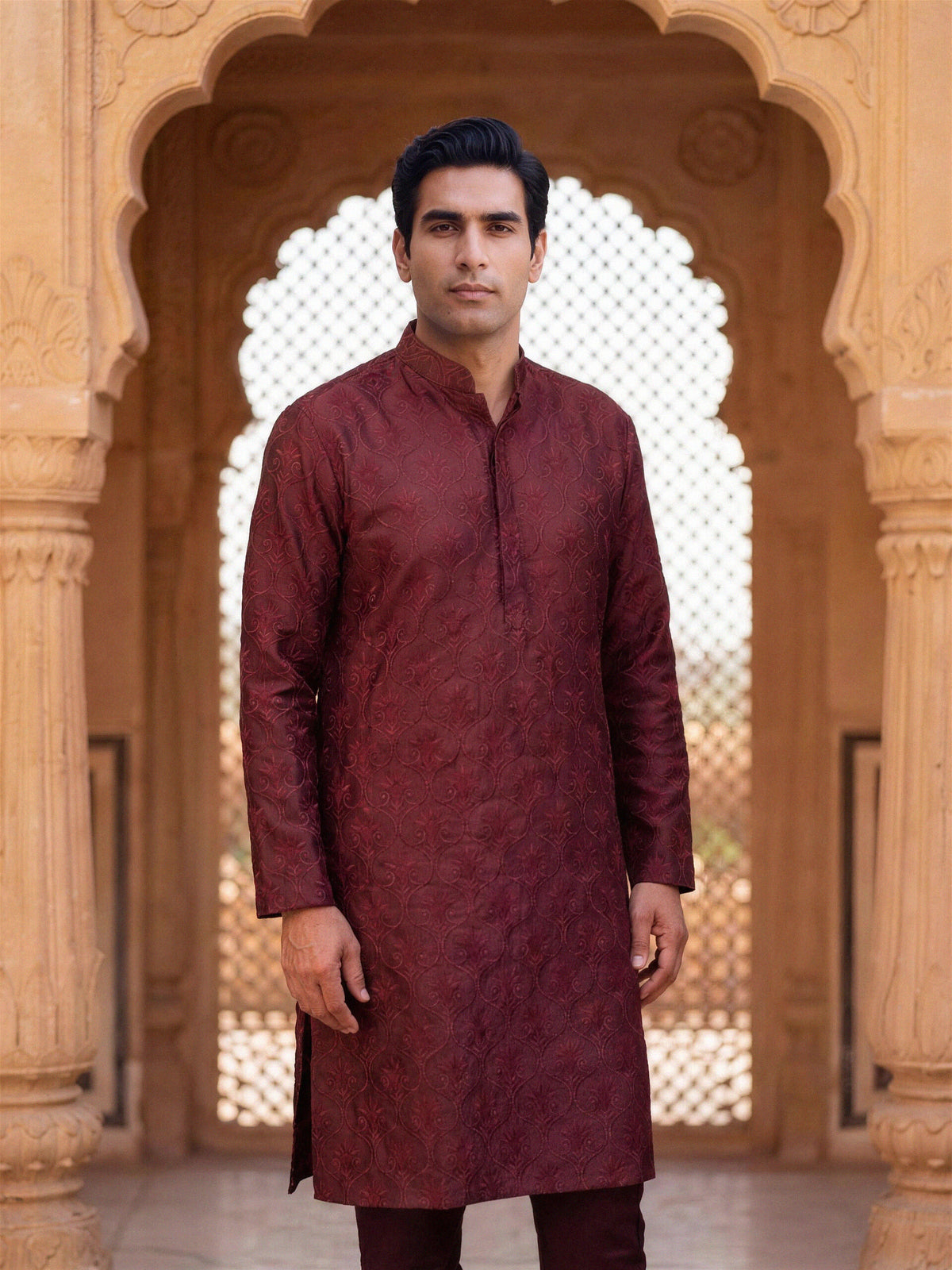 Kurta Set — Maroon