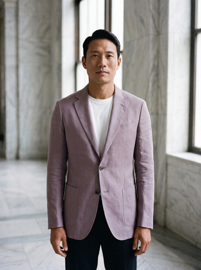 Linen Blazer — Lilac