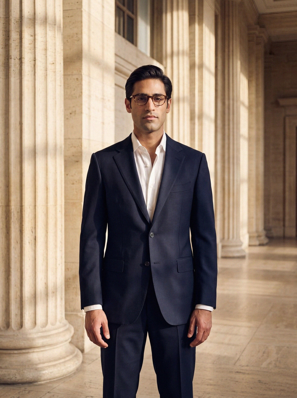 Linen Suit — Navy