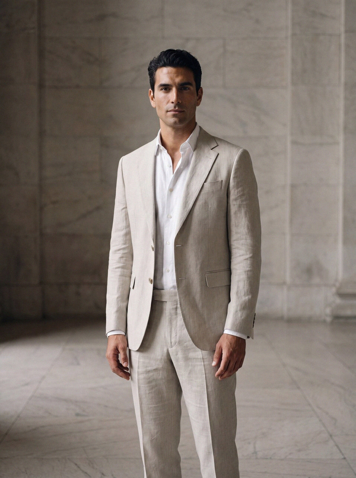 Linen Suit — Stone