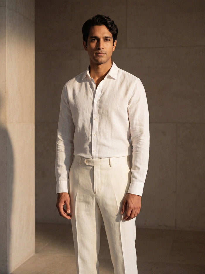 Linen Trouser — Ivory