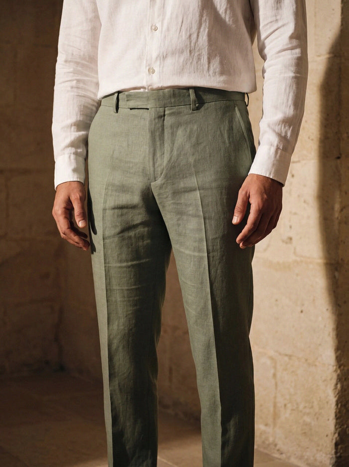 Linen Trouser — Sage
