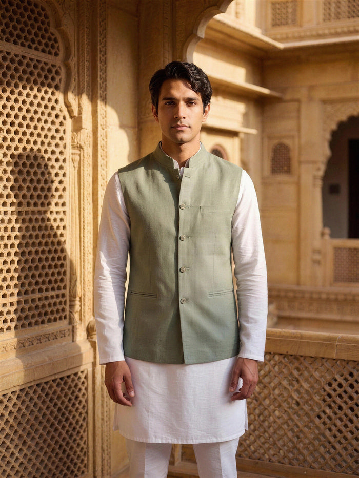 Nehru Jacket — Sage