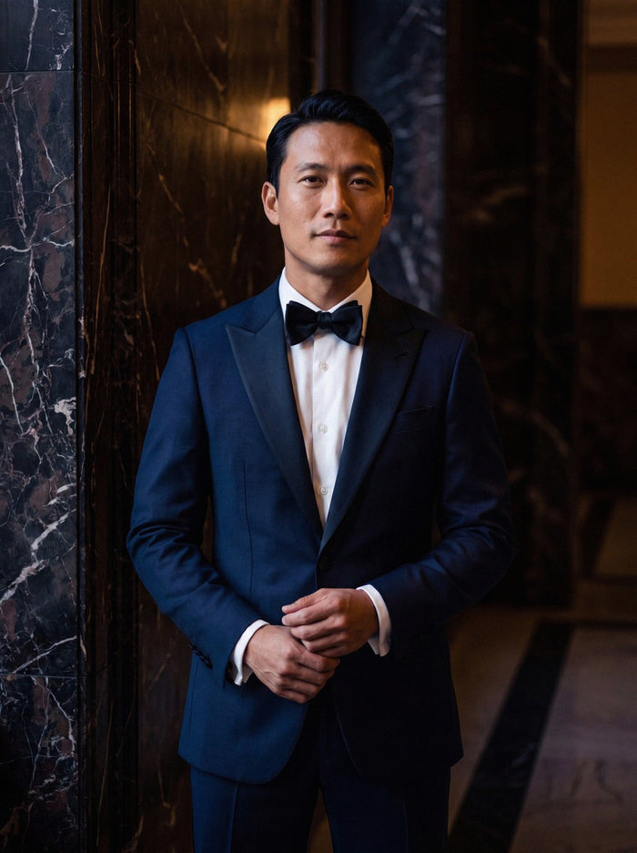 Peak-Lapel Tuxedo — Midnight
