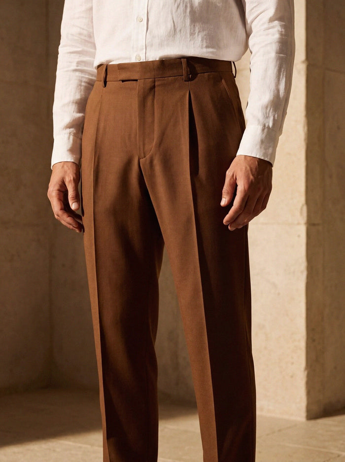 Pleated Trouser — Tobacco