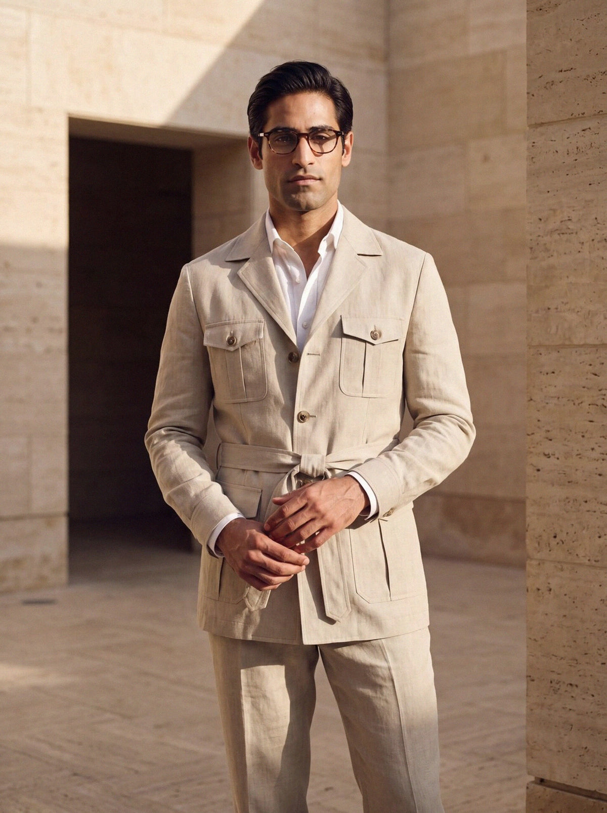 Safari Suit — Stone Linen