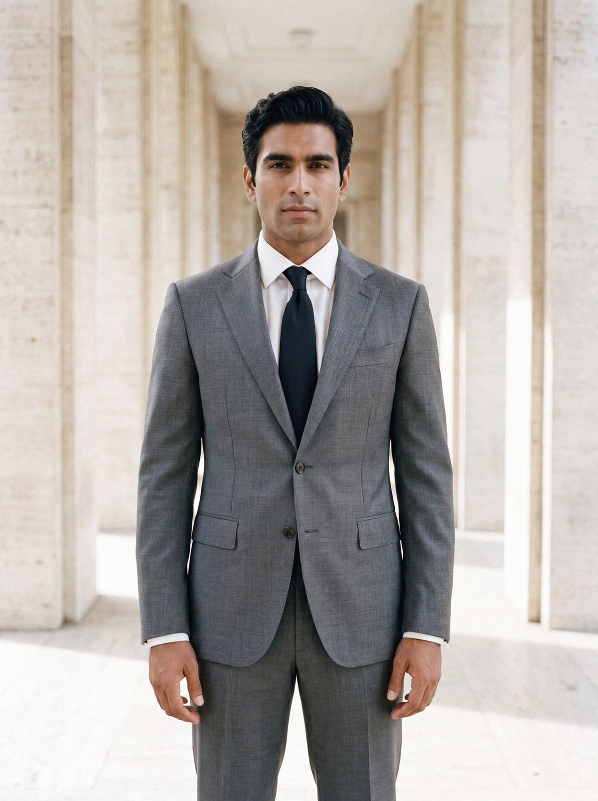 Sharkskin Suit — Mid Grey