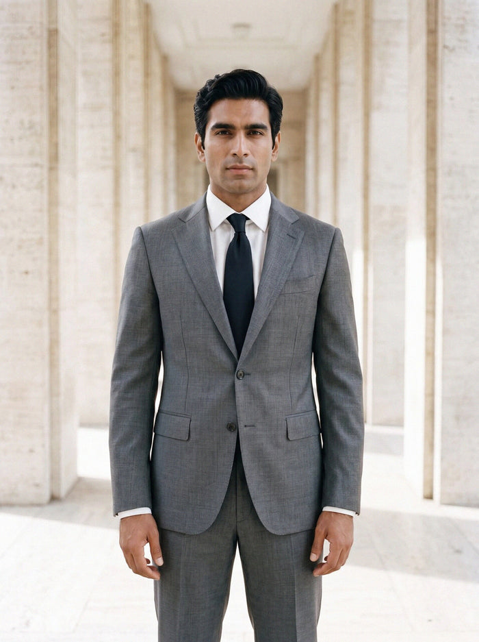 Sharkskin Suit — Mid Grey