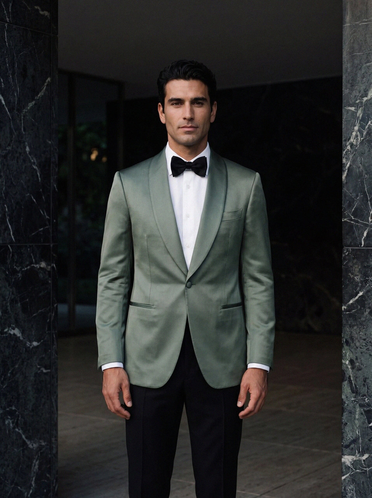Silk Dinner Jacket — Sage