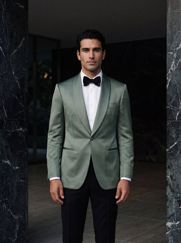 Silk Dinner Jacket — Sage