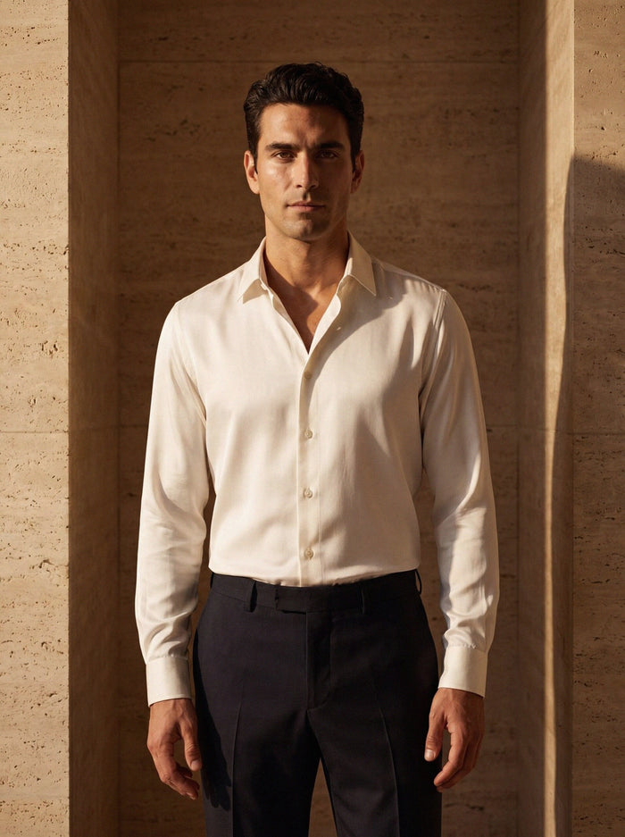 Silk Shirt — Ivory